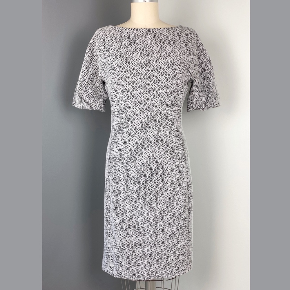 MM Lafleur Black and White Susanna Pebble Jacquard Dress